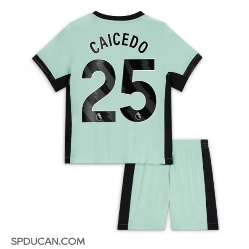 Dječji Nogometni Dres Chelsea Moises Caicedo #25 Rezervni 2023-24 Kratak Rukav (+ Kratke hlače)